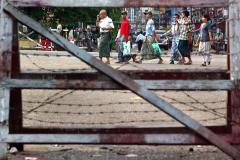 MYANMAR-SECURITY-BARRICADE